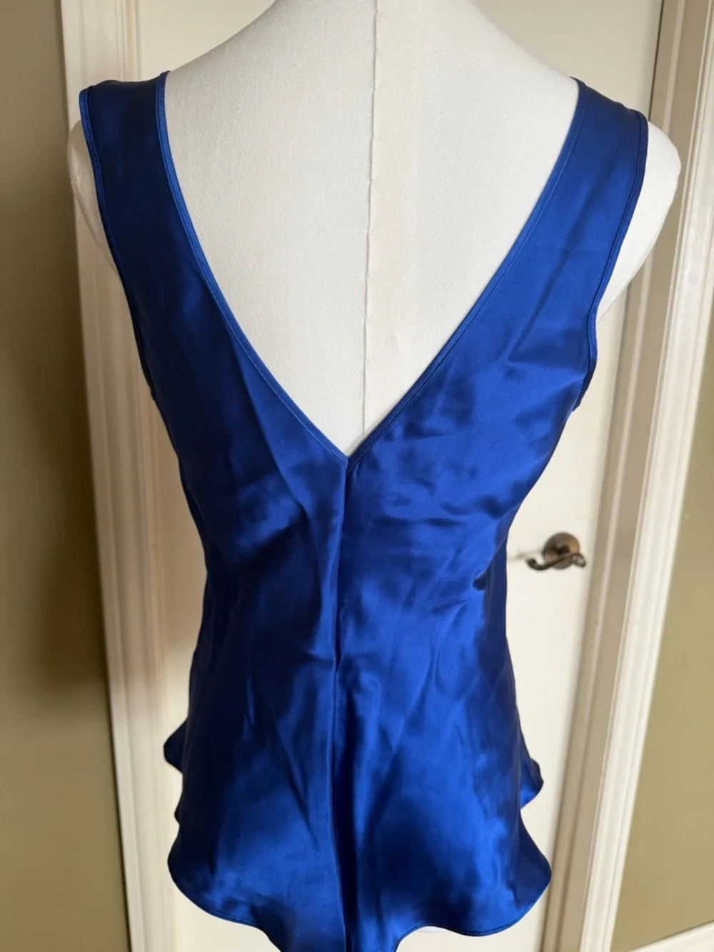 Unmentionables 100% Silk Blue Lace Trim Pajama Set Size M Vintage - Picture 3 of 14